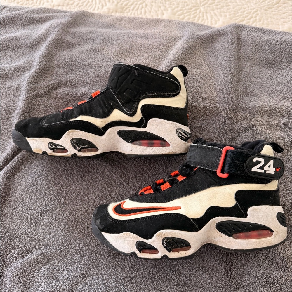 Nike Kids Black and White Sneakers with Red Accents